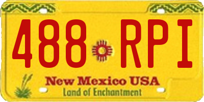 NM license plate 488RPI