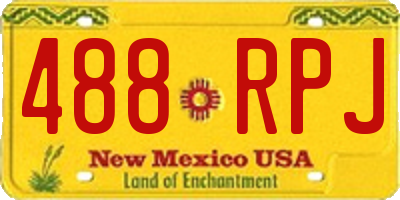 NM license plate 488RPJ