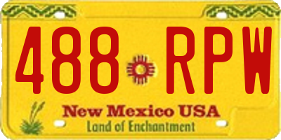 NM license plate 488RPW
