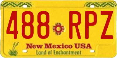 NM license plate 488RPZ