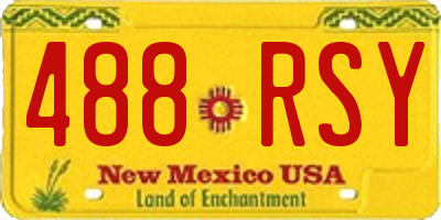 NM license plate 488RSY