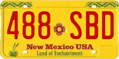 NM license plate 488SBD