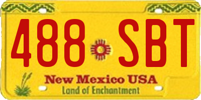 NM license plate 488SBT