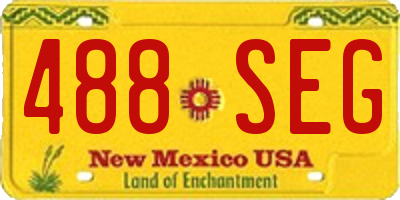 NM license plate 488SEG