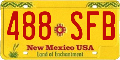 NM license plate 488SFB