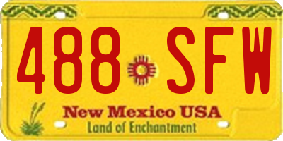 NM license plate 488SFW