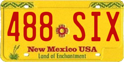 NM license plate 488SIX