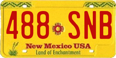NM license plate 488SNB