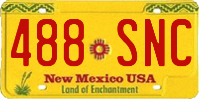NM license plate 488SNC