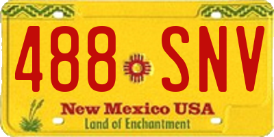 NM license plate 488SNV