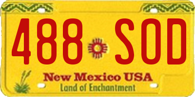 NM license plate 488SOD