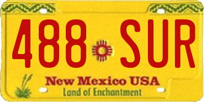 NM license plate 488SUR