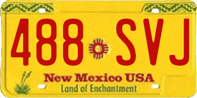 NM license plate 488SVJ