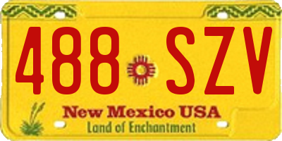 NM license plate 488SZV