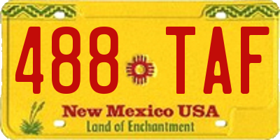 NM license plate 488TAF