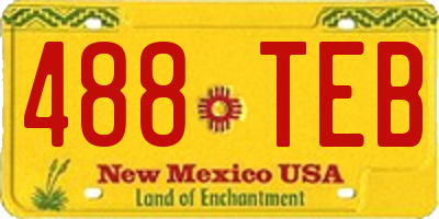 NM license plate 488TEB