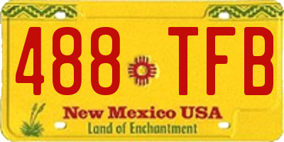 NM license plate 488TFB