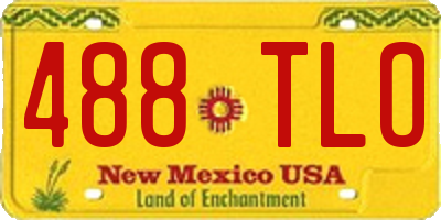 NM license plate 488TLO