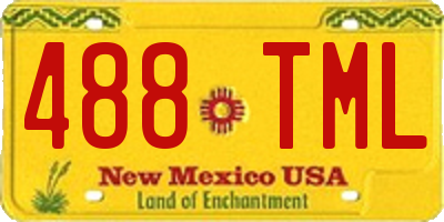 NM license plate 488TML
