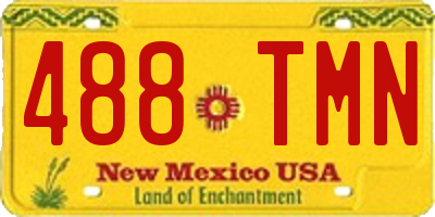 NM license plate 488TMN