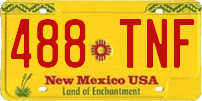 NM license plate 488TNF