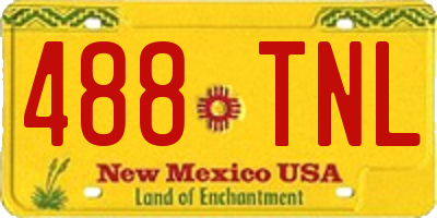 NM license plate 488TNL