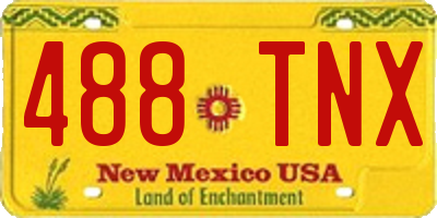 NM license plate 488TNX