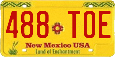 NM license plate 488TOE