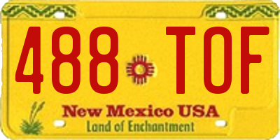 NM license plate 488TOF