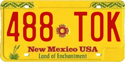 NM license plate 488TOK