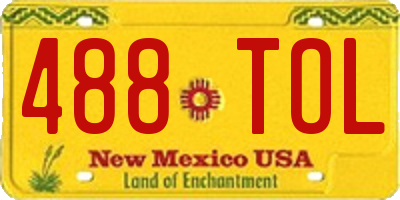 NM license plate 488TOL