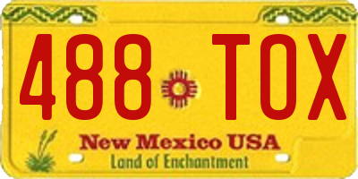 NM license plate 488TOX