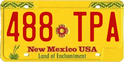 NM license plate 488TPA