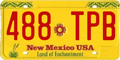 NM license plate 488TPB