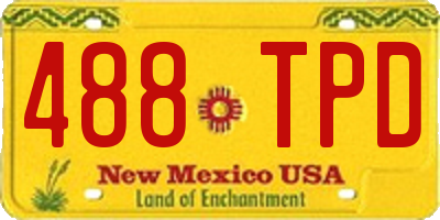 NM license plate 488TPD