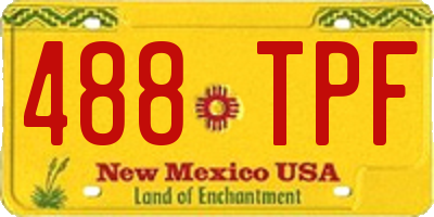 NM license plate 488TPF