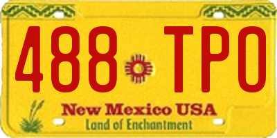 NM license plate 488TPO