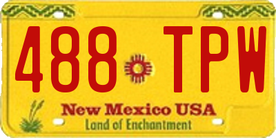 NM license plate 488TPW