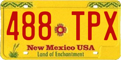 NM license plate 488TPX