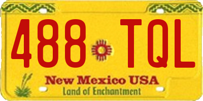 NM license plate 488TQL