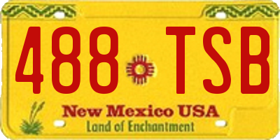 NM license plate 488TSB