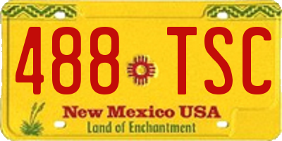 NM license plate 488TSC