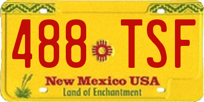 NM license plate 488TSF