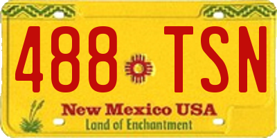 NM license plate 488TSN