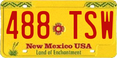NM license plate 488TSW