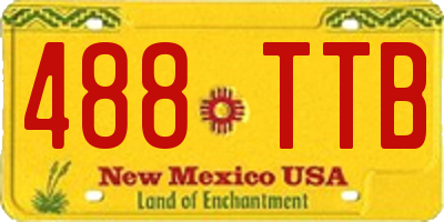NM license plate 488TTB