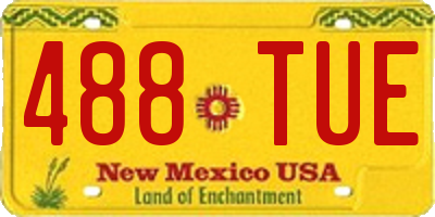 NM license plate 488TUE