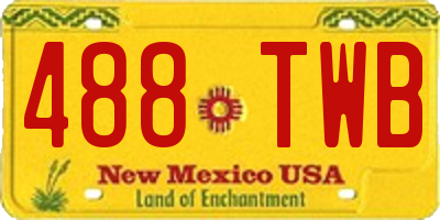 NM license plate 488TWB