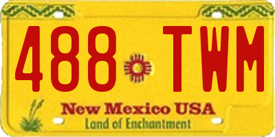 NM license plate 488TWM