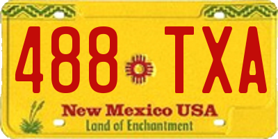 NM license plate 488TXA